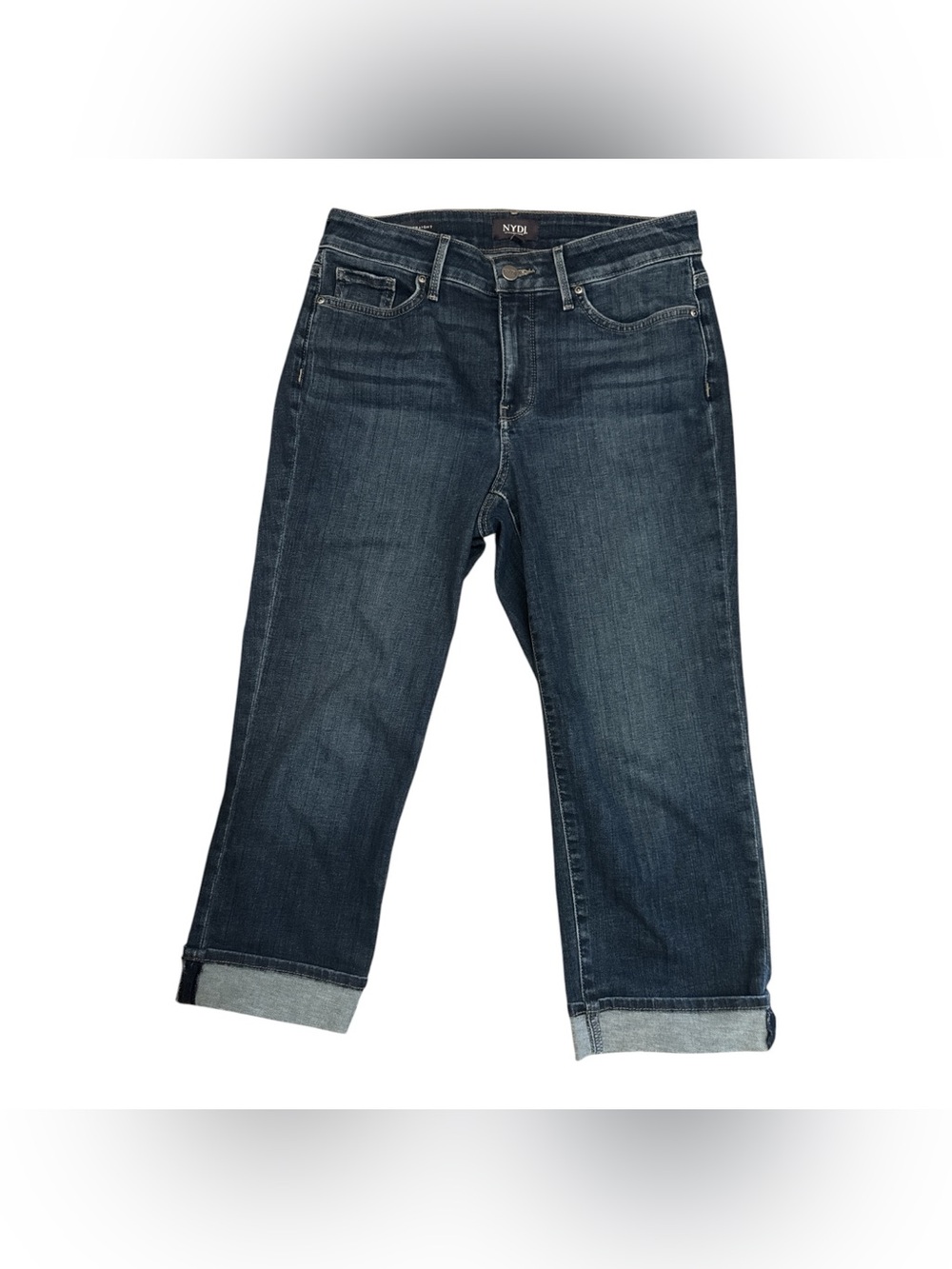 NYDJ Marilyn Straight Lift X Tuck Technology Indigo Cropped Straight-Leg Jeans 6